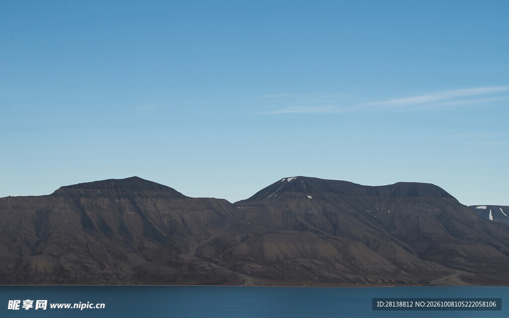 晴空湖山自然风景