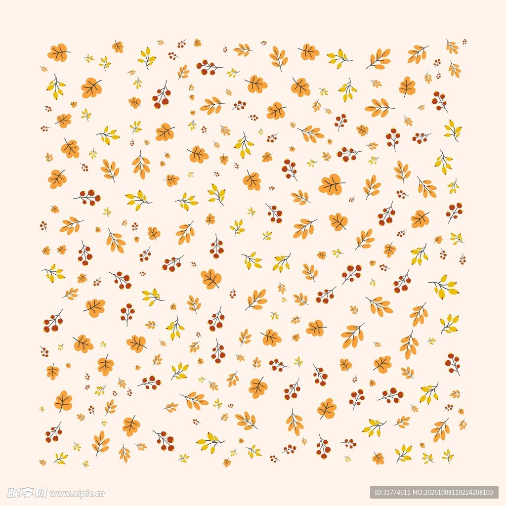 秋叶碎花底纹