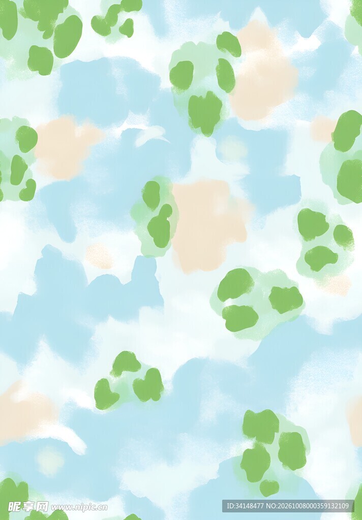 清新淡彩植物装饰底纹