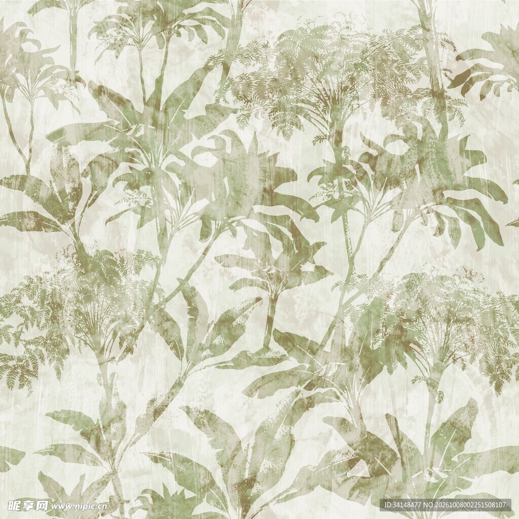 浅绿植物纹样背景