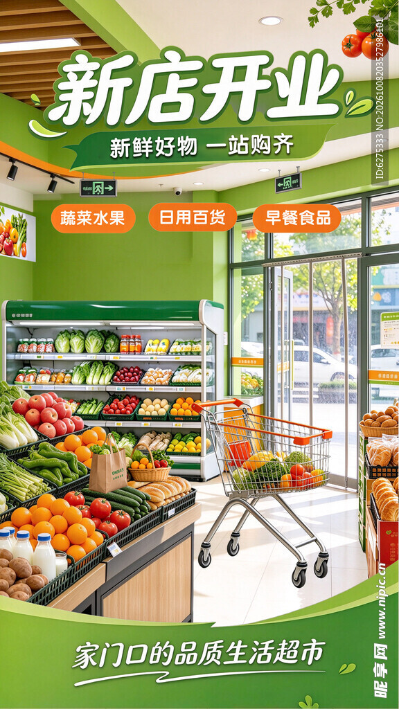 超市新店开业宣传海报