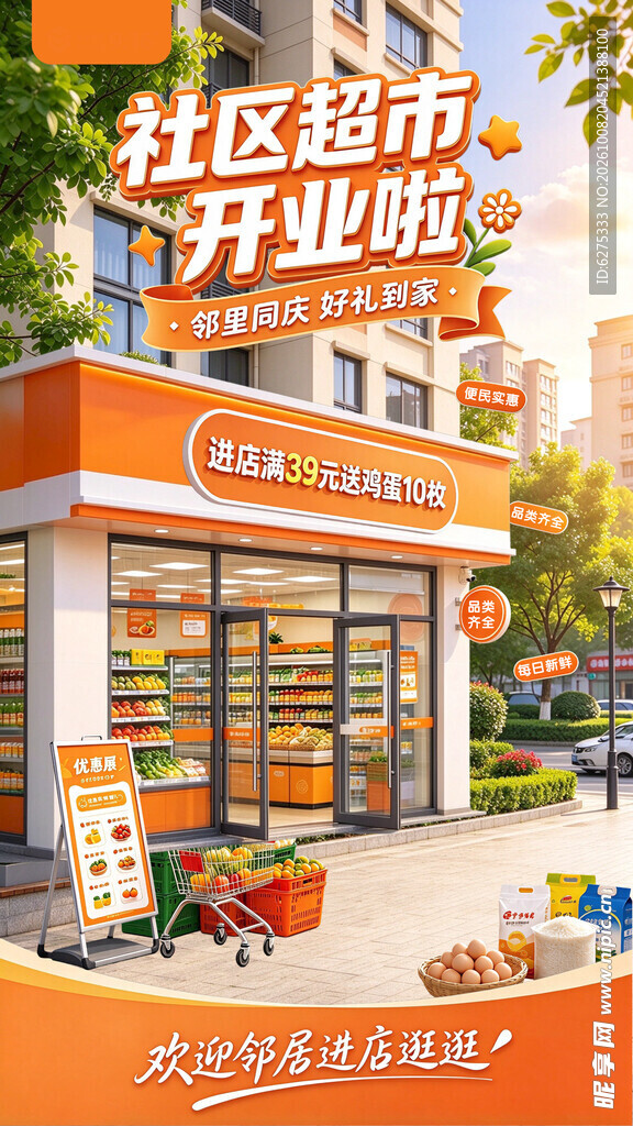 社区超市开业宣传海报