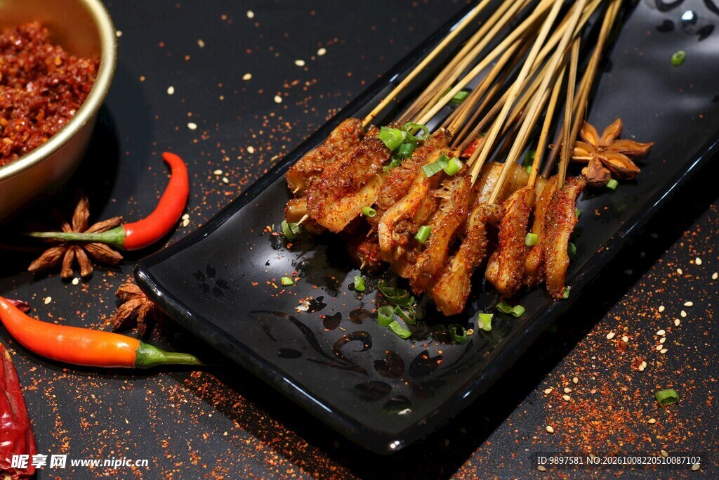 香辣风味烤串美食