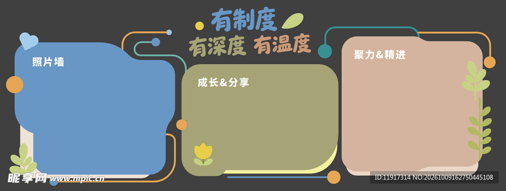 手绘卡通三栏文本框