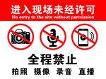 禁止拍照摄像录音直播标识