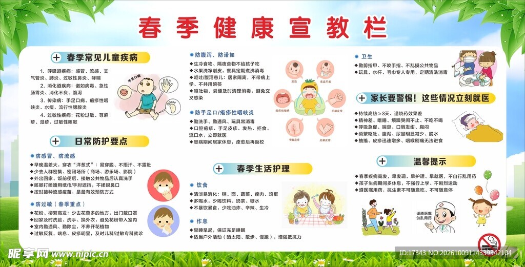 春季健康宣教栏