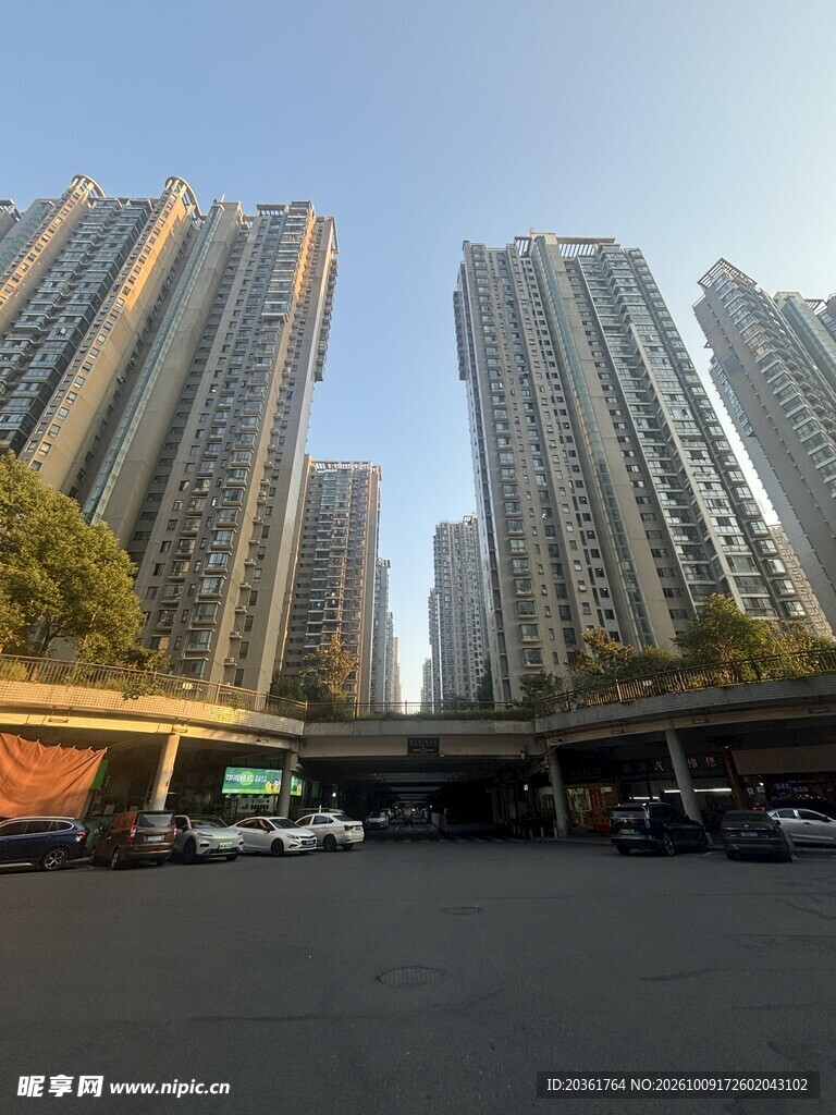 城市高层住宅街景