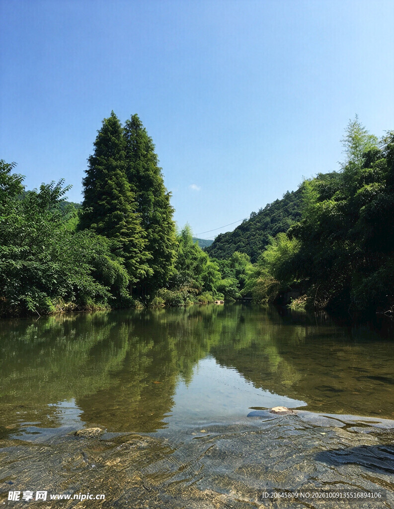 原生态山林溪水风光