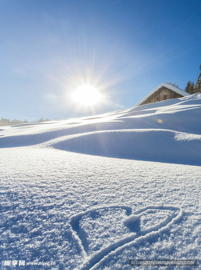 冬日晴雪浪漫雪景