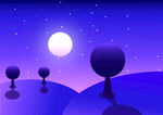 梦幻月夜星空风景