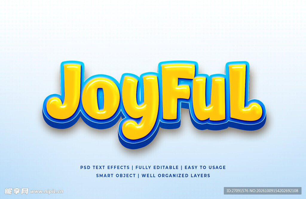 Joyful立体卡通艺术字