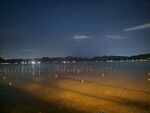 夜色湖岸沙滩风光