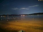 夜晚湖畔风光