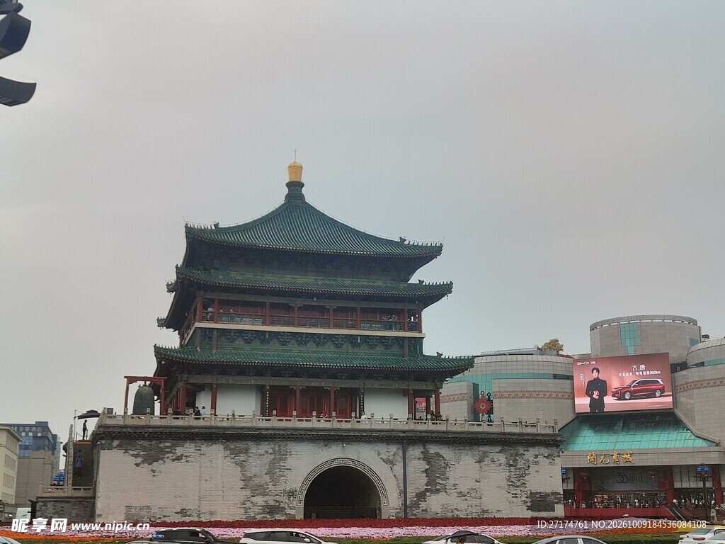 西安钟楼古建景观
