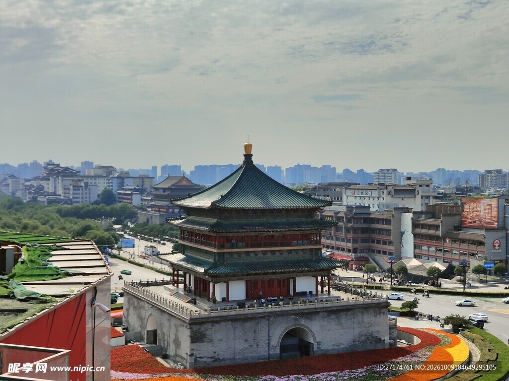 西安钟楼城市景观