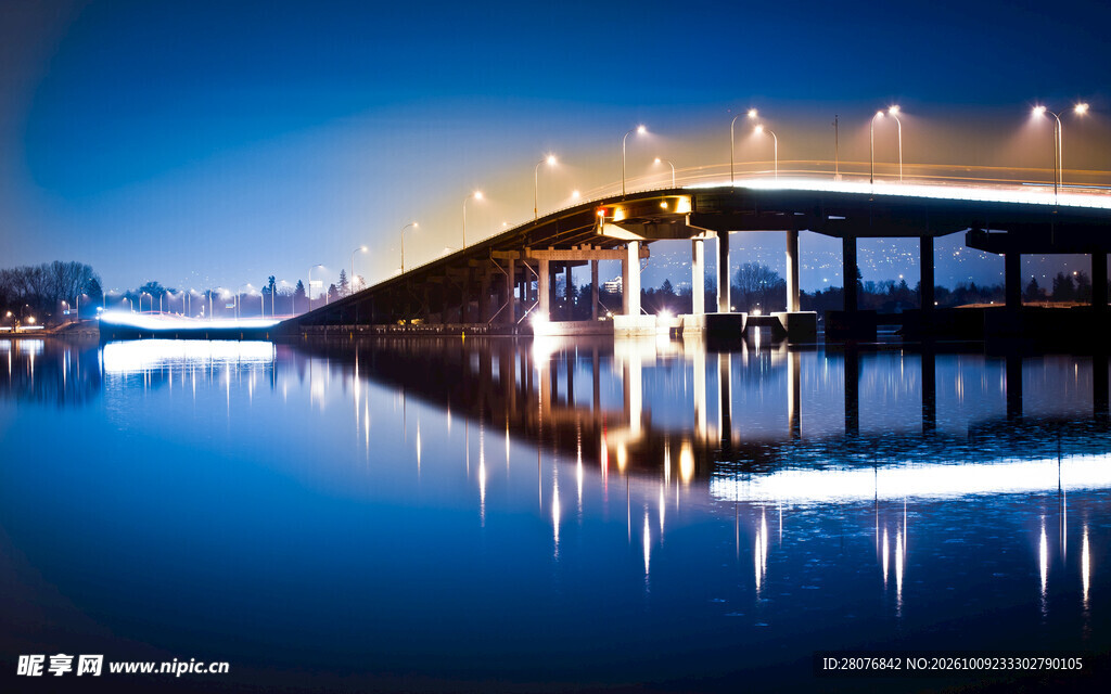 蓝调水岸大桥夜景