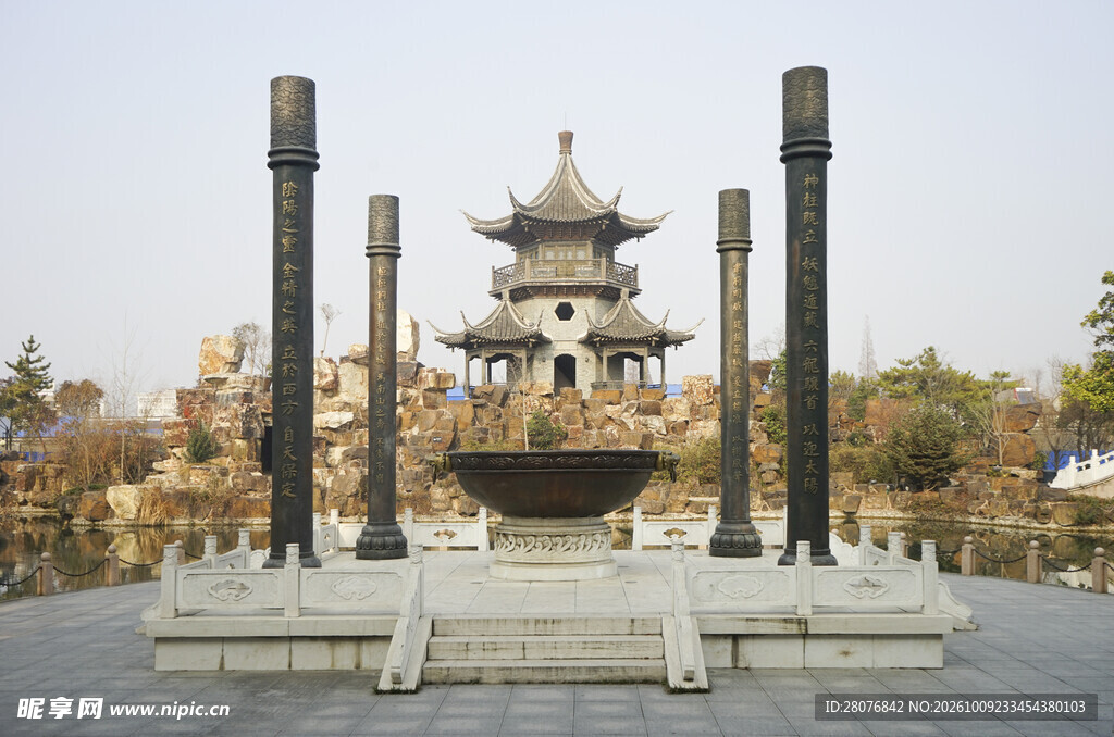 古建塔楼广场景观