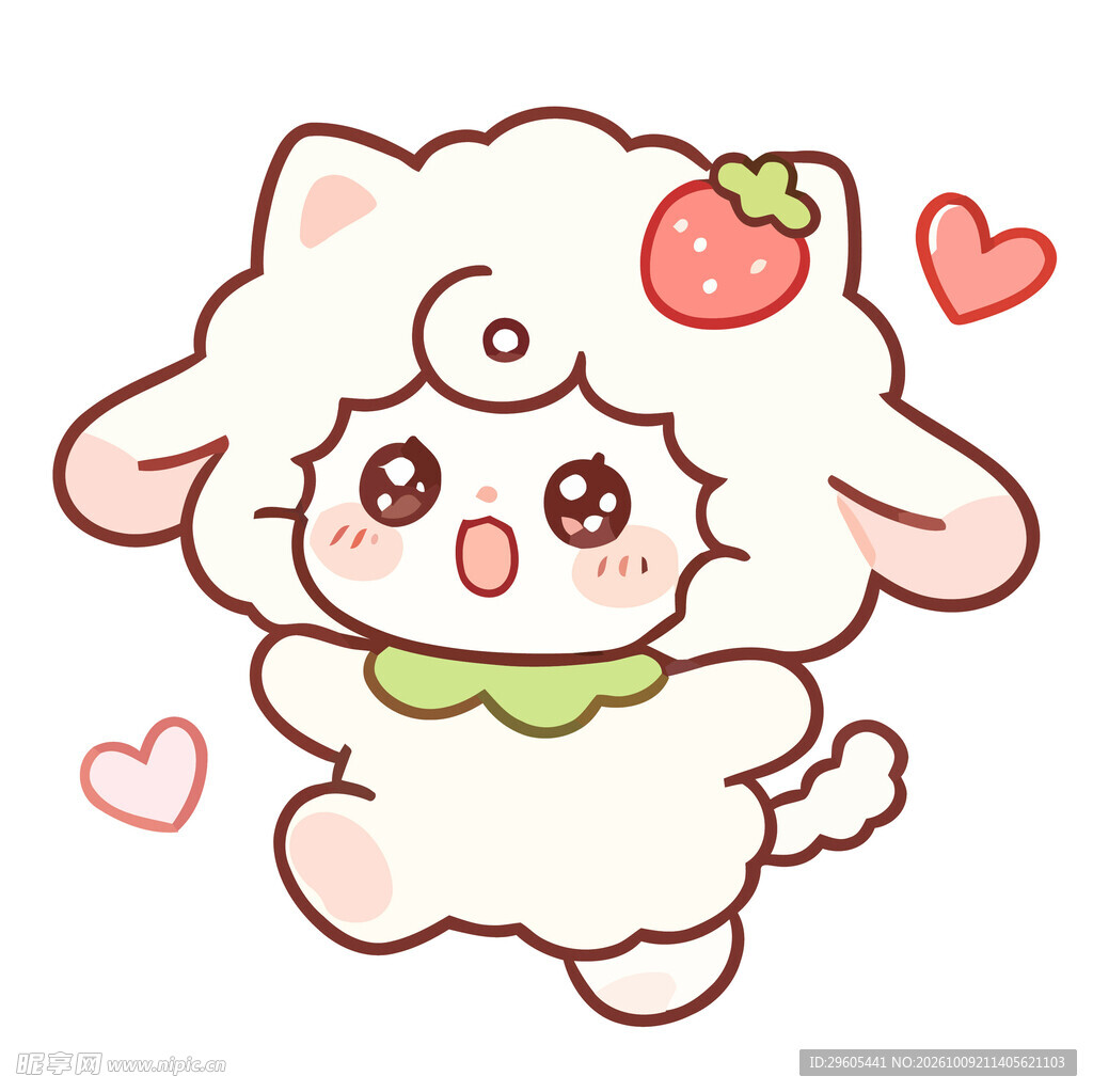 小绵羊卡通插画