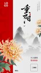 重阳节气国风水墨海报