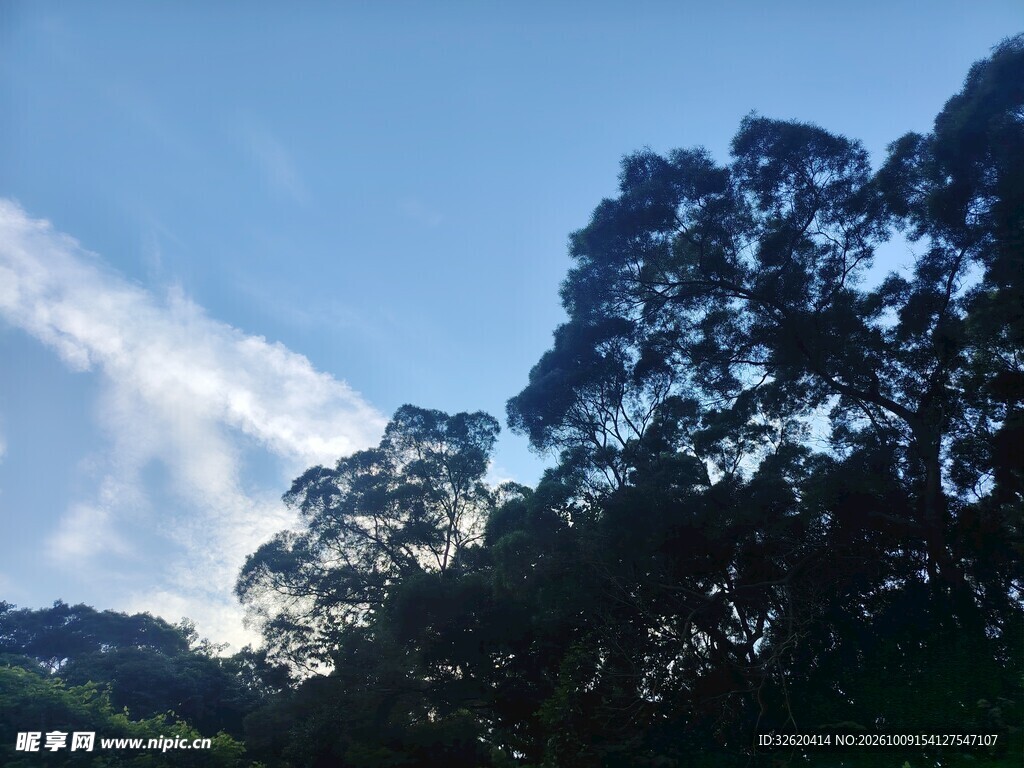 蓝天山林户外风景