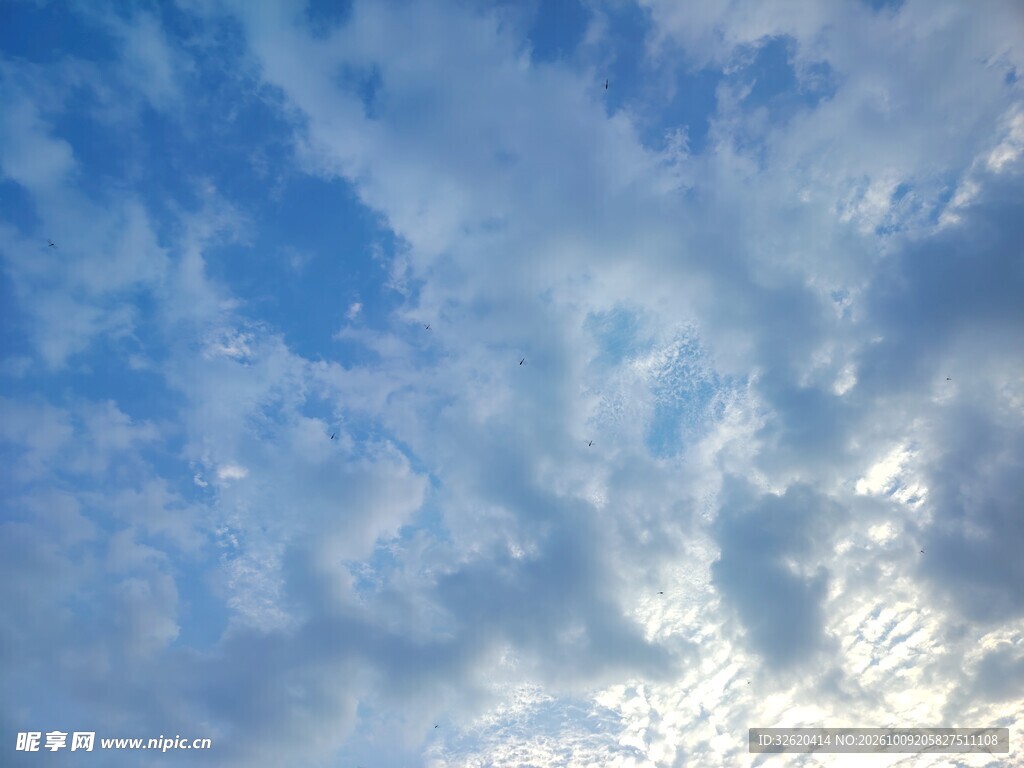 夏日蓝天薄云景观