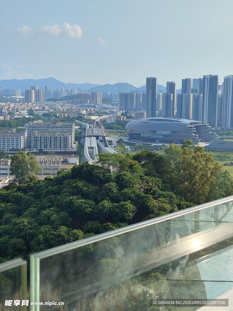 高空远眺城市风光