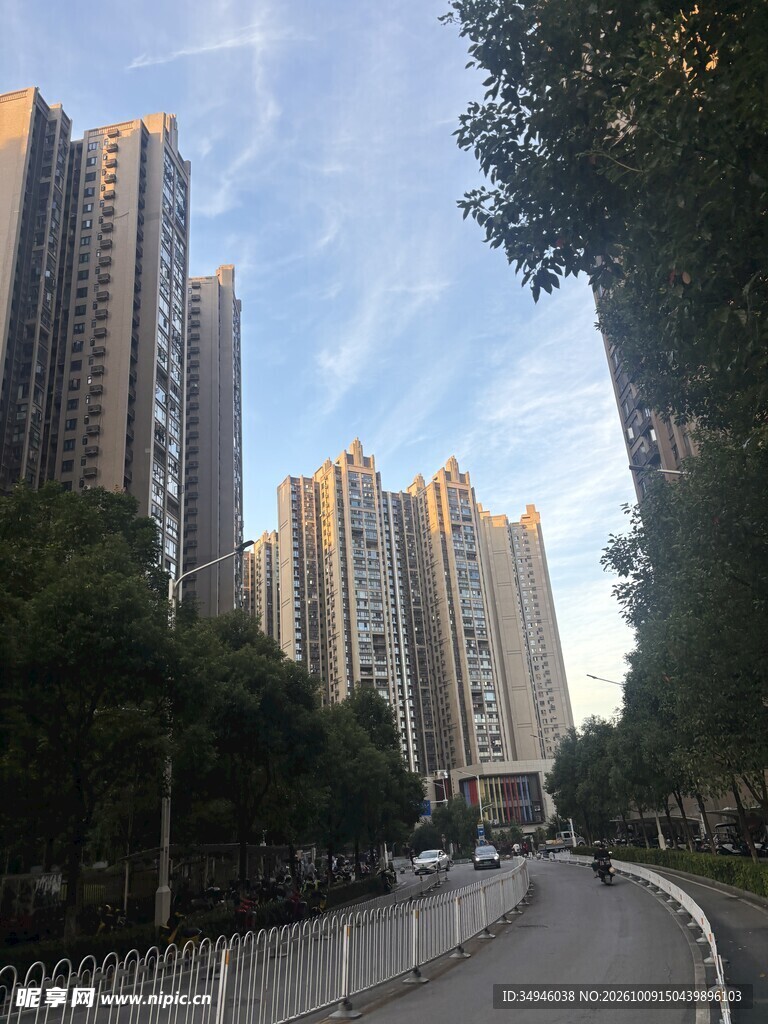 城市高层住宅街景