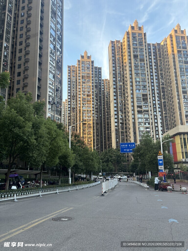 城市高层住宅街景