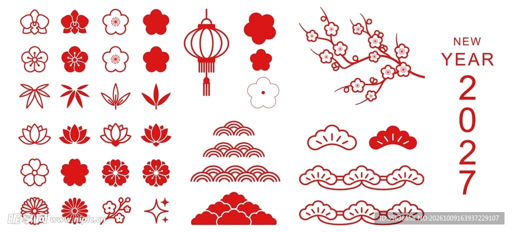 新春红色纹样