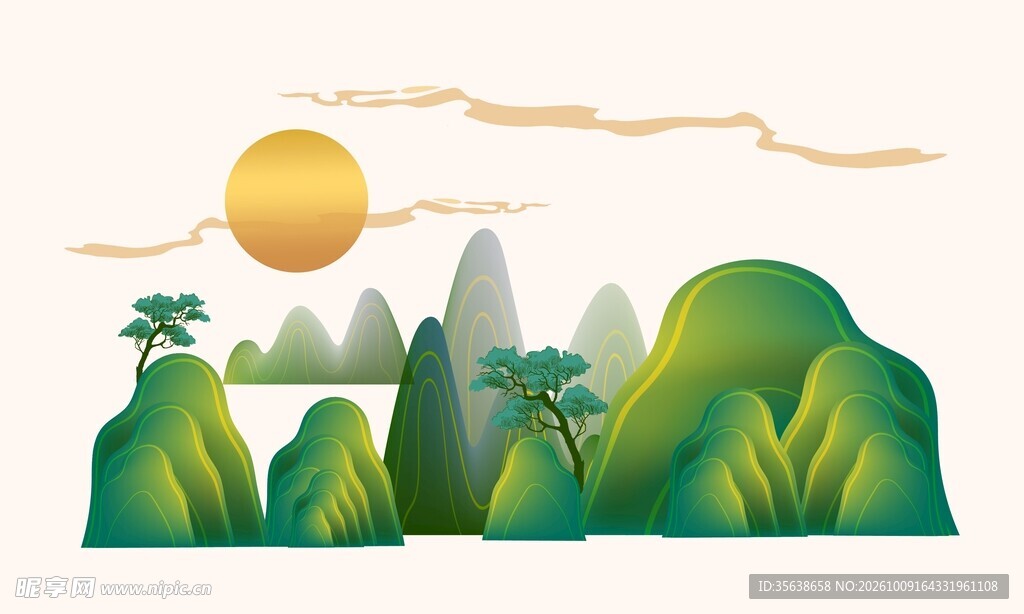 青绿山水图