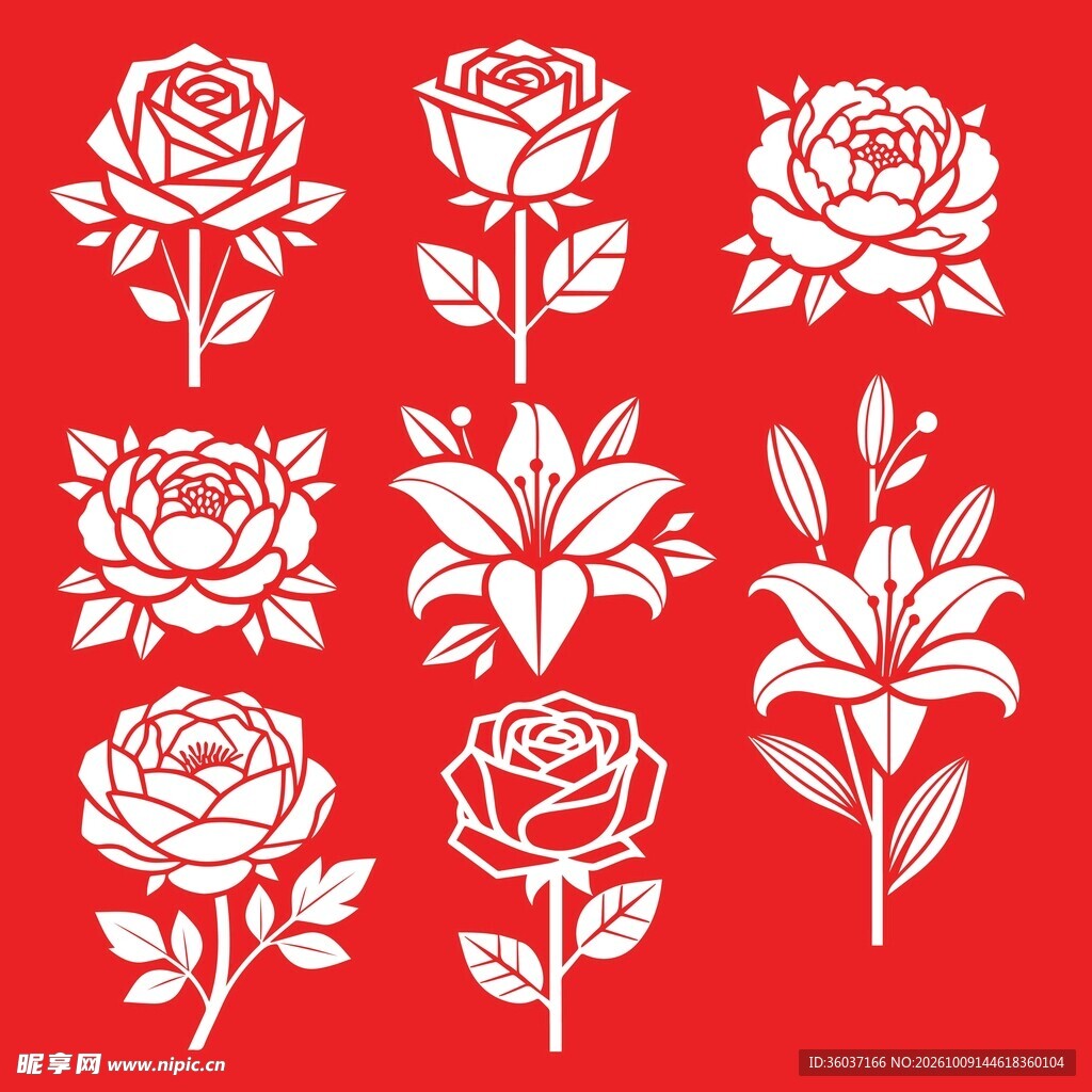 花卉剪纸合集