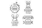 素食汉堡标识线稿合集