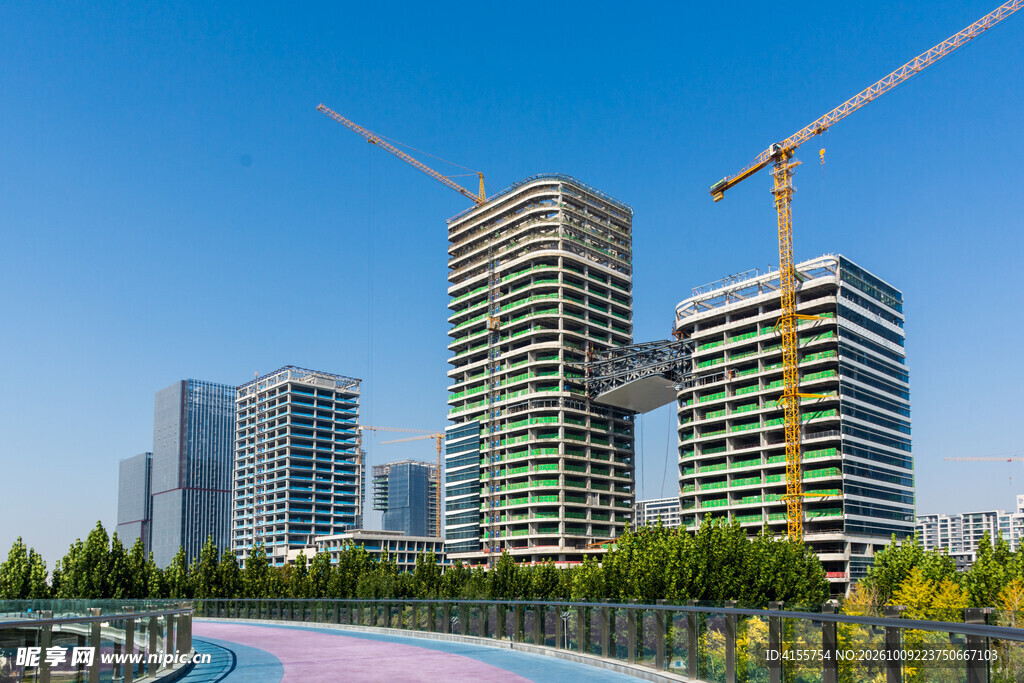 在建城市高层建筑群