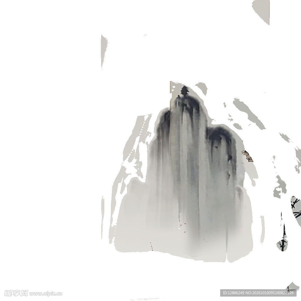 水墨画 山