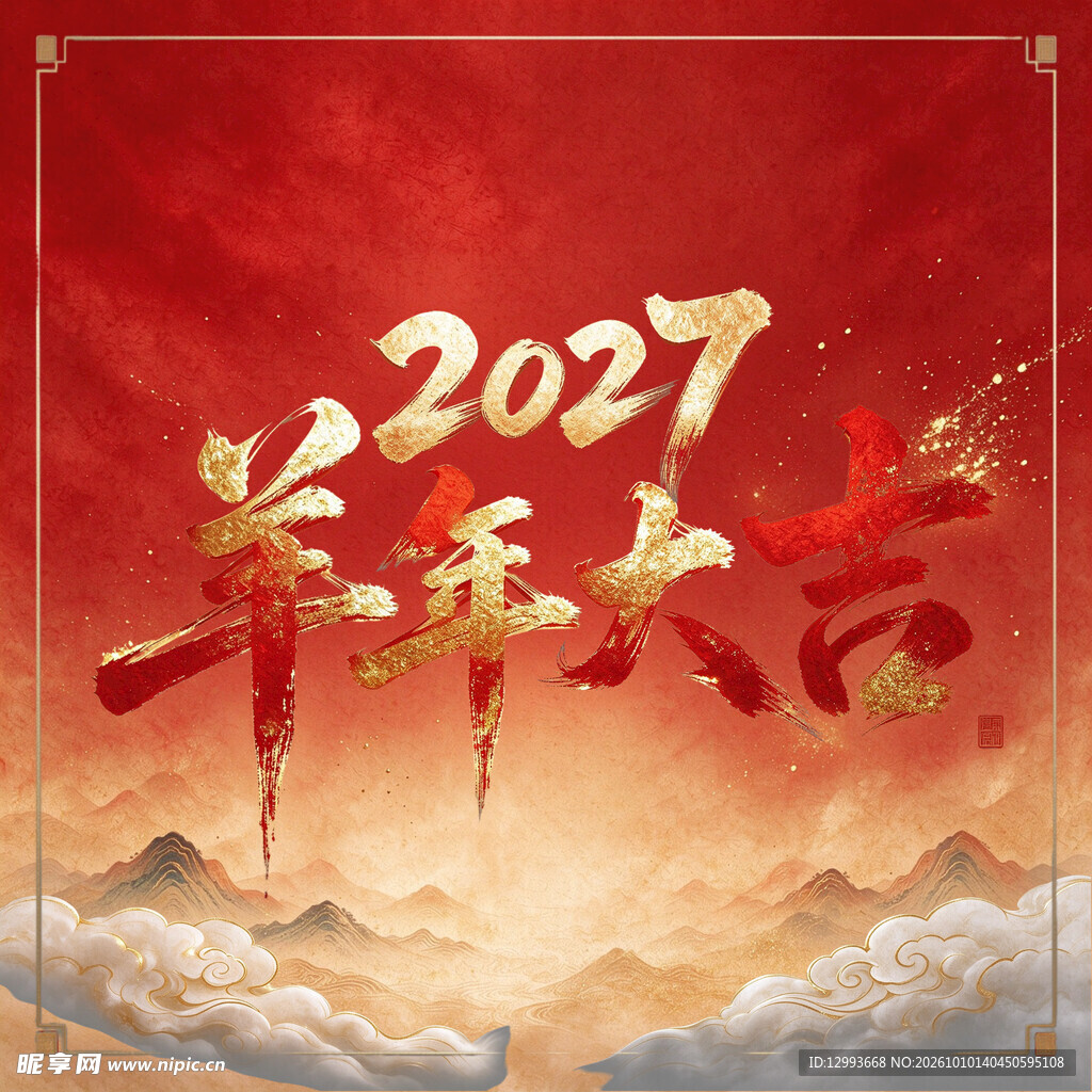 2027羊年大吉新春背景