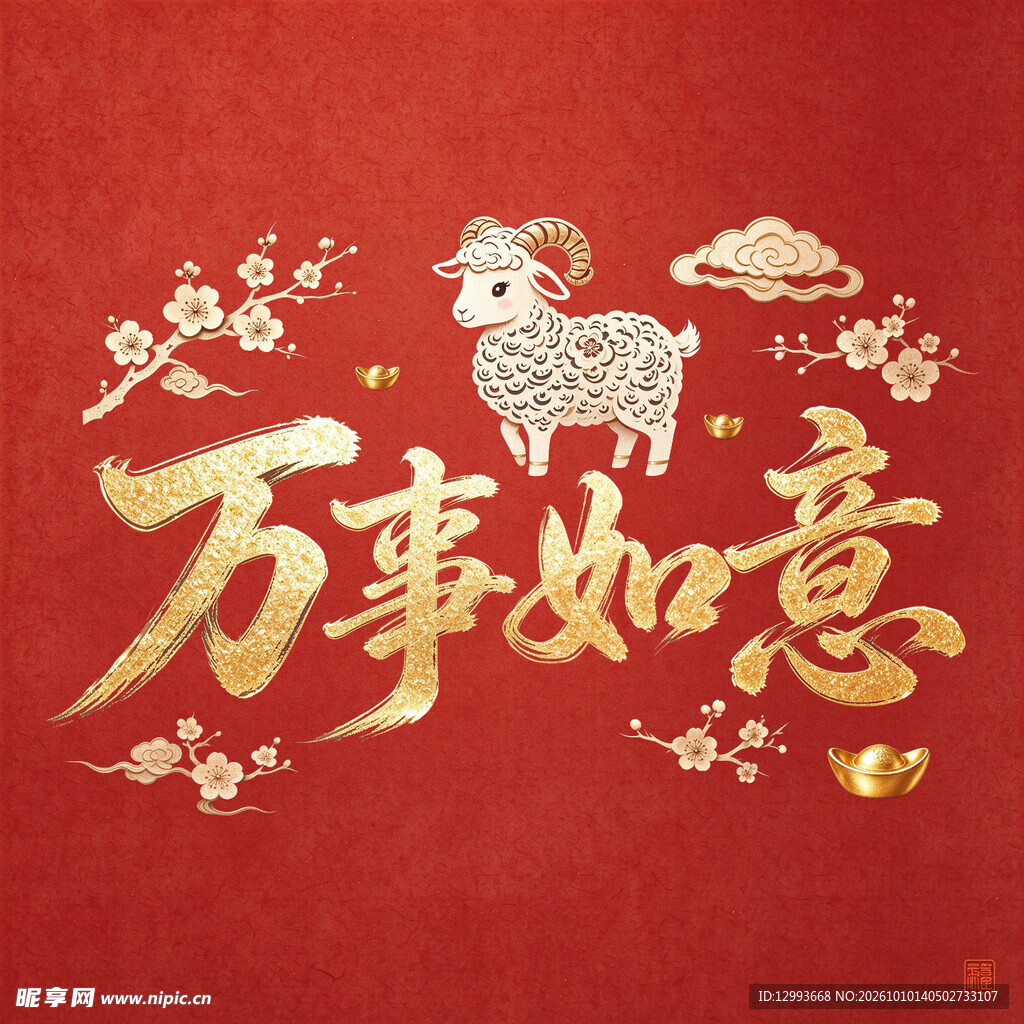 万事如意新春喜庆图案