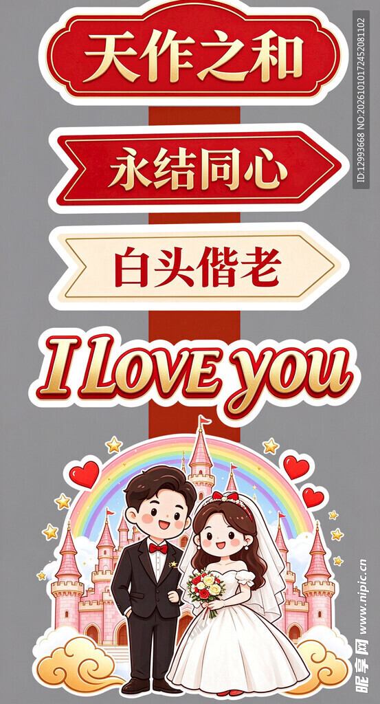 新婚祝福手举牌