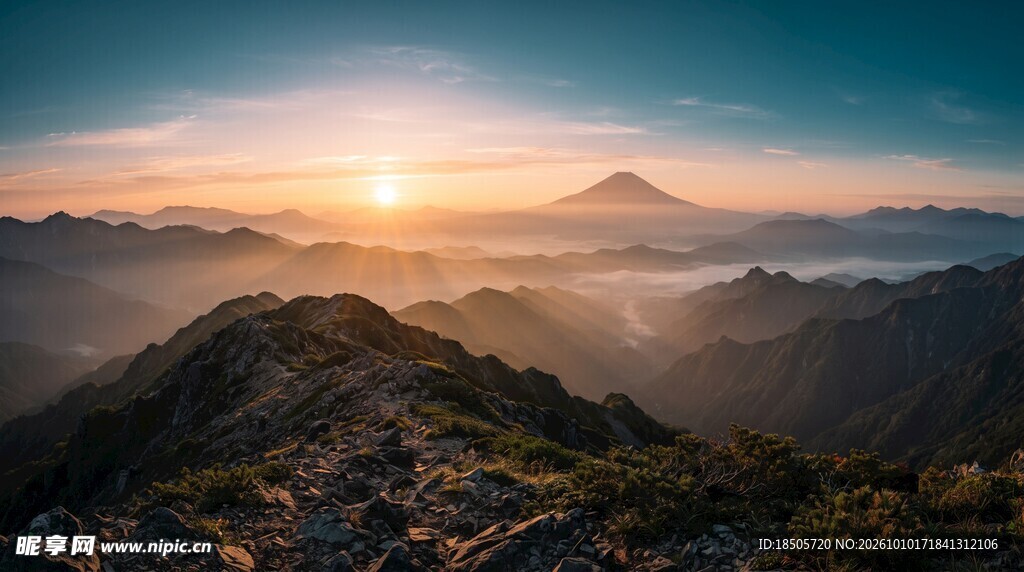 高山日出云海盛景