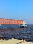碧海蓝天海上栈桥海边风光