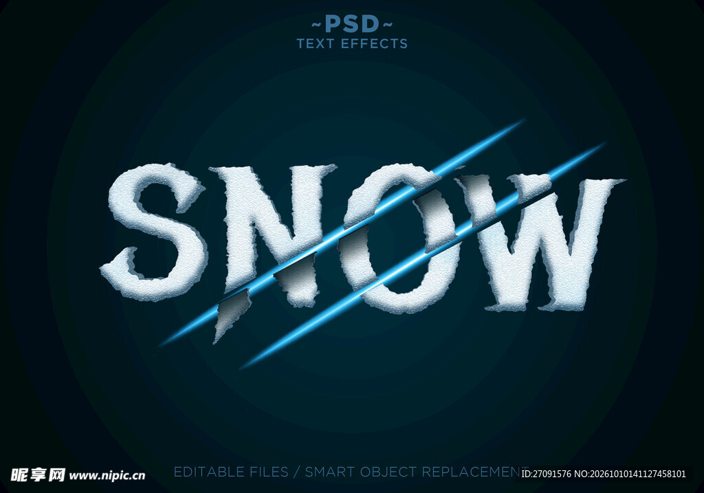 冰雪质感SNOW艺术字