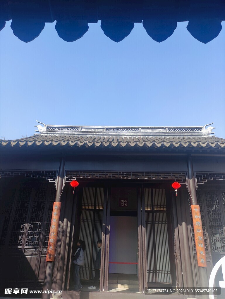 中式古建门楼景观