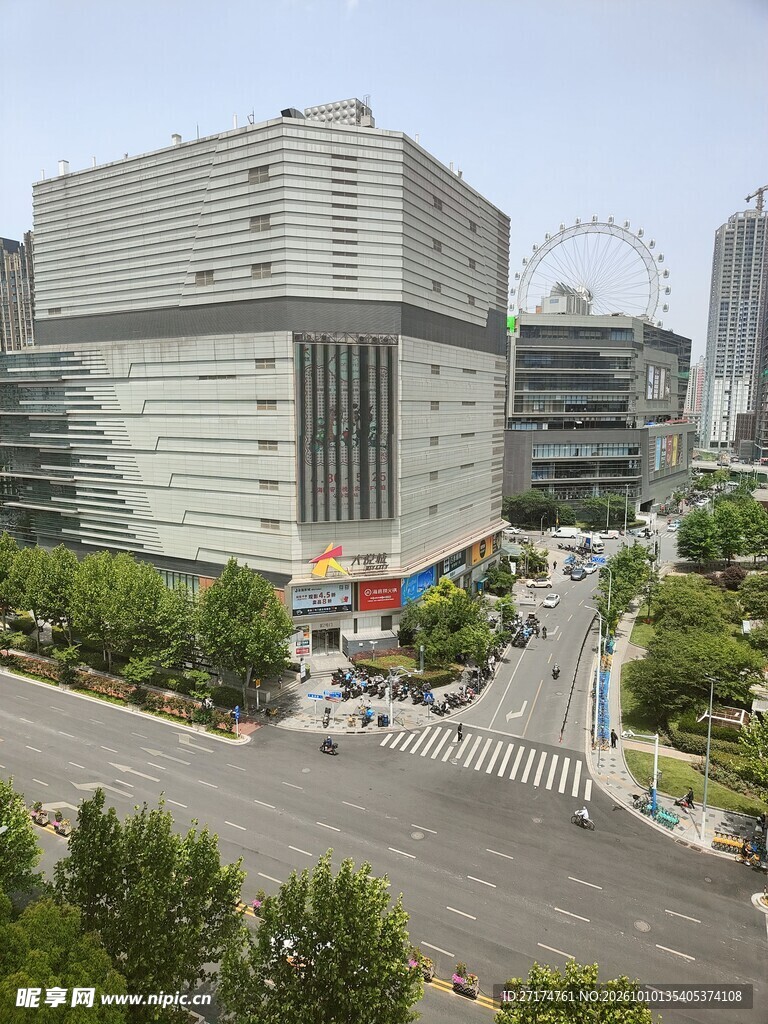 城市现代商业建筑街景