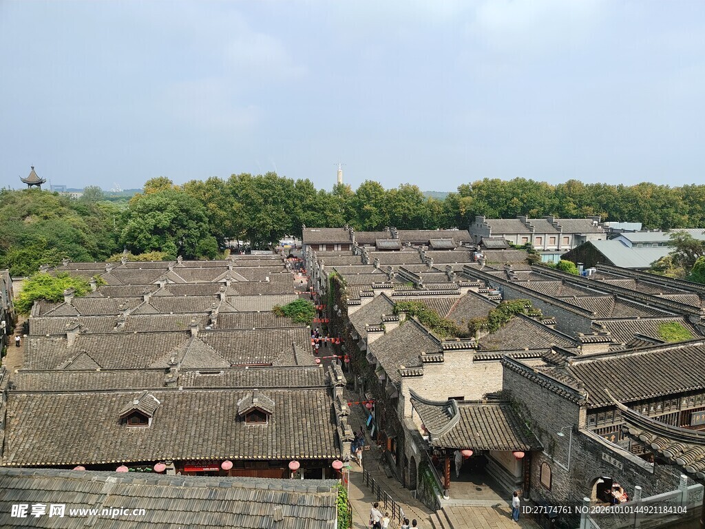 古村落屋顶俯瞰