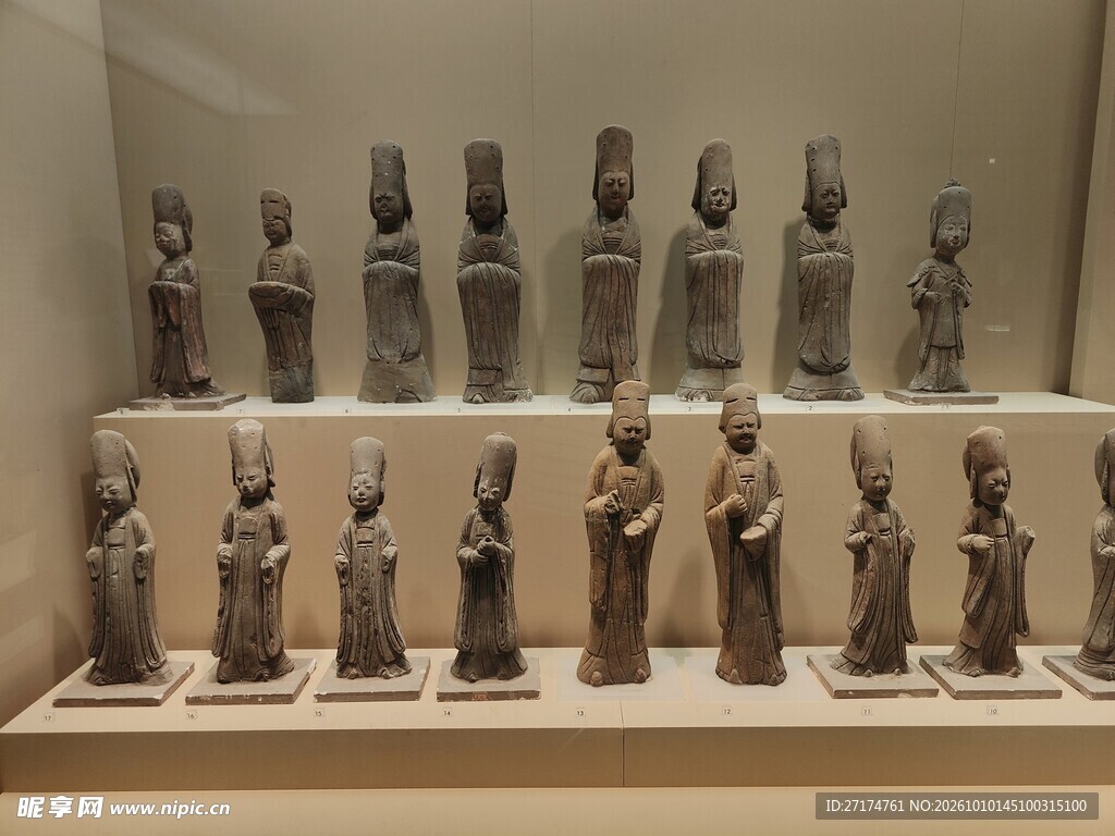 博物馆古代陶俑陈列