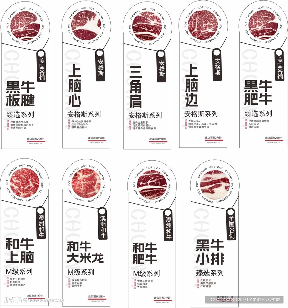 牛肉部位分类标签合集