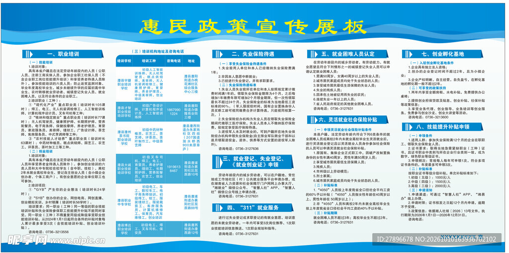 惠民政策宣传展板