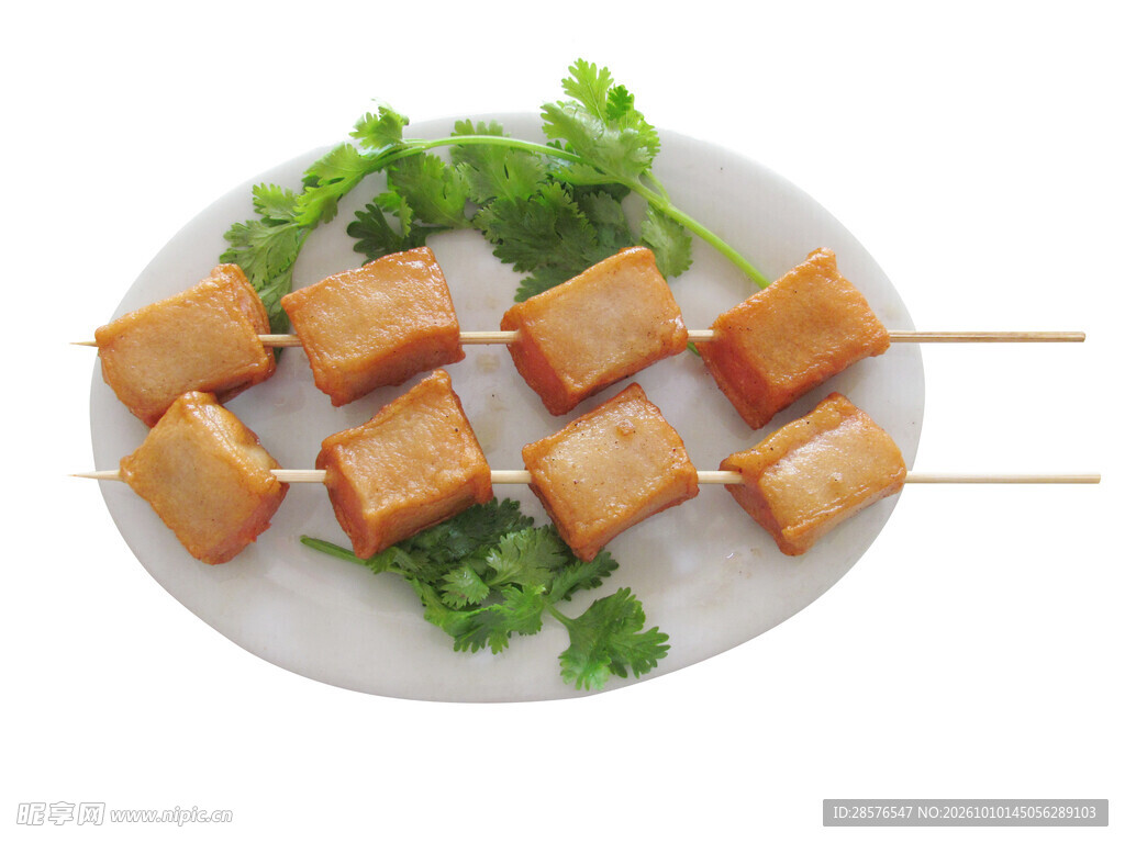 鱼豆腐串美食摆盘