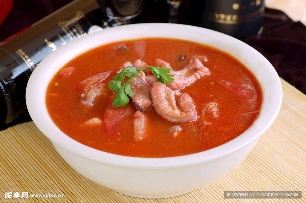 番茄肉片浓汤