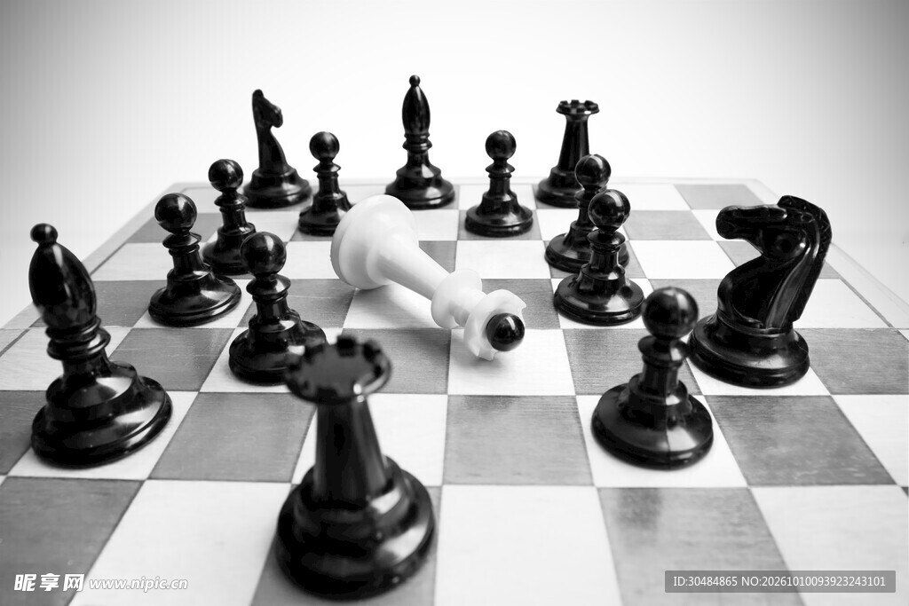 国际象棋黑白特写