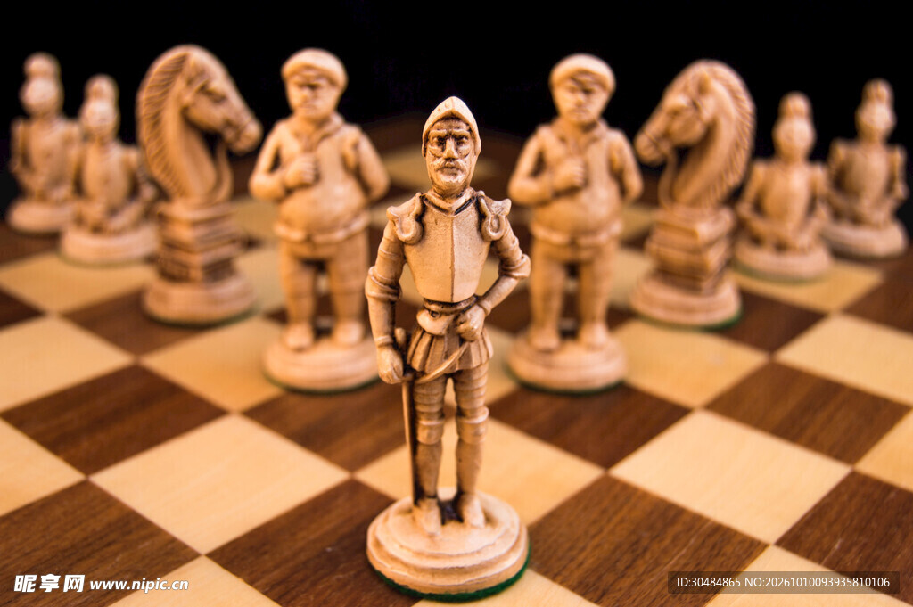 人形国际象棋特写